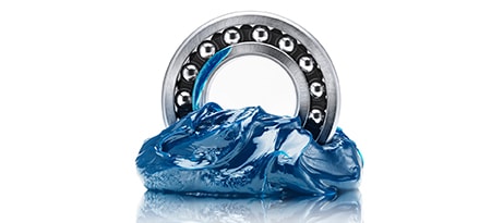 Ball bearing in blue grease